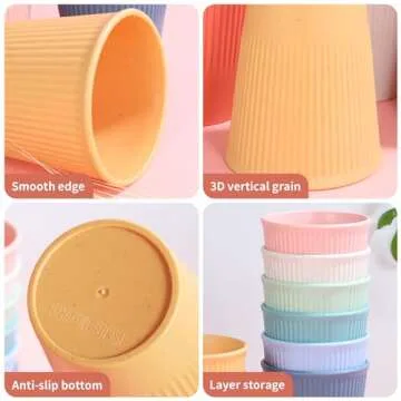 becutlery Wheat Straw Cups - Unbreakable and Eco-Friendly Set