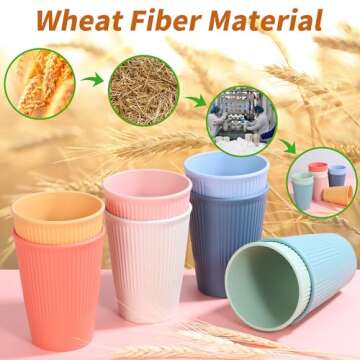 becutlery Wheat Straw Cups - Unbreakable and Eco-Friendly Set