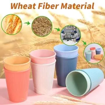 becutlery Wheat Straw Cups - Unbreakable and Eco-Friendly Set