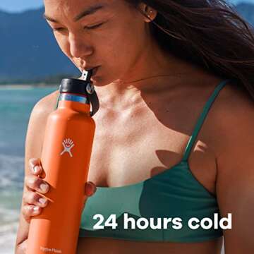 Hydro Flask 24 oz Standard Mouth Flex Straw Cap Rain