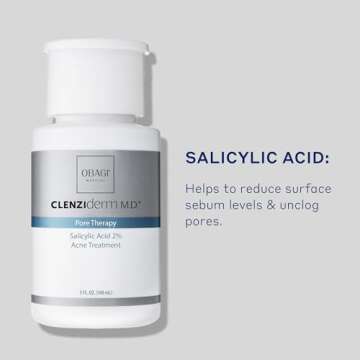 Obagi CLENZIderm M.D. Pore Therapy Exfoliating BHA Toner - Unclogs Pores with 2% Salicylic Acid Acne Treatment – 5 oz