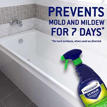 Microban 24 Hour Bathroom Cleaner and Sanitizing Spray, Fresh Scent - 32 Ounce (Pack of 2)2