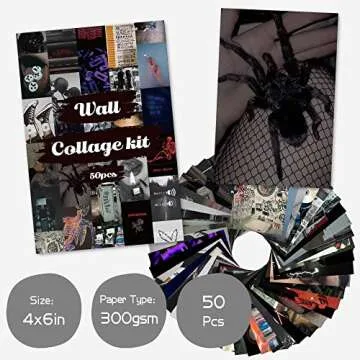 CY2SIDE 50PCS Grunge Aesthetic Picture, 50 Set 4x6 inch, Collage Print Kit, Cool Room Decor for Girl, Wall Art Prints for Room, Dorm Photo Display, VSCO Posters for Bedroom