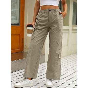 AUTOMET Women 2023 Summer Fashion Casual Hiking Pants Preppy Clothes Baggy Cargo Pants Teen Girls y2k Jeans Wide Leg Pants Streetwear with Pocket