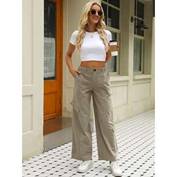AUTOMET Women 2023 Summer Fashion Casual Hiking Pants Preppy Clothes Baggy Cargo Pants Teen Girls y2k Jeans Wide Leg Pants Streetwear with Pocket