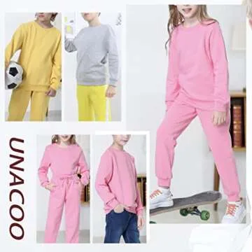 UNACOO Kids Crewneck Sweatshirt for All Occasions - Yellow