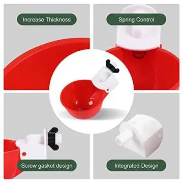 Psarnuk Chicken Waterer Cups - Automatic Water Feeder 8 Pack