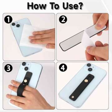 2 Pcs Phone Loop Finger Holder Universal Phone Strap Portable Phone Grip Phone Finger Strap Loop for Phone Case Phone Holder for Hand Phone Grips for Back of Phone Suitable Most Mobile Phones(Black)