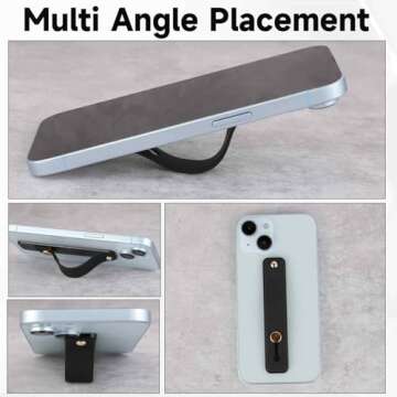 2 Pcs Phone Loop Finger Holder Universal Phone Strap Portable Phone Grip Phone Finger Strap Loop for Phone Case Phone Holder for Hand Phone Grips for Back of Phone Suitable Most Mobile Phones(Black)