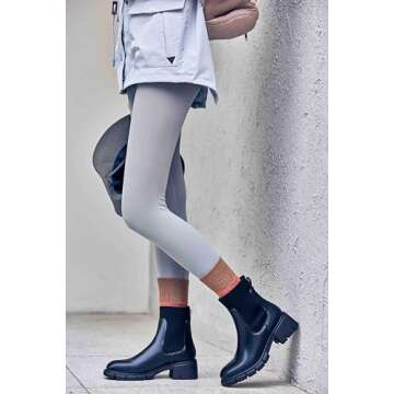 Coutgo Womens Platform Chelsea Ankle Boots - Chic & Comfortable