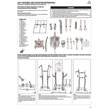 8FT Animated Skeleton Decoration with Motion and Sound