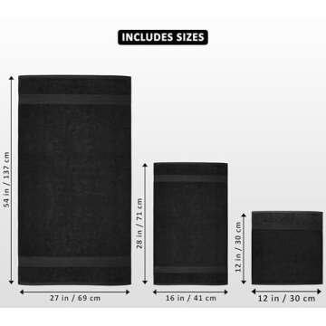 Utopia Towels 8-Piece Premium Towel Set, 2 Bath Towels, 2 Hand Towels, and 4 Wash Cloths, 600 GSM 10...
