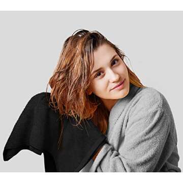 Utopia Towels 8-Piece Premium Towel Set, 2 Bath Towels, 2 Hand Towels, and 4 Wash Cloths, 600 GSM 100% Ring Spun Cotton Highly Absorbent Towels for Bathroom, Gym, Hotel, and Spa (Black)