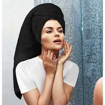 Utopia Towels 8-Piece Premium Towel Set, 2 Bath Towels, 2 Hand Towels, and 4 Wash Cloths, 600 GSM 100% Ring Spun Cotton Highly Absorbent Towels for Bathroom, Gym, Hotel, and Spa (Black)