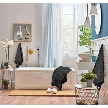 Utopia Towels 8-Piece Premium Towel Set, 2 Bath Towels, 2 Hand Towels, and 4 Wash Cloths, 600 GSM 100% Ring Spun Cotton Highly Absorbent Towels for Bathroom, Gym, Hotel, and Spa (Black)