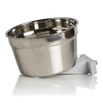 Lixit Stainless Steel Non-Spill Dog Crate Bowl for Pets