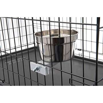 Lixit Stainless Steel Non-Spill Dog Crate Bowl for Pets