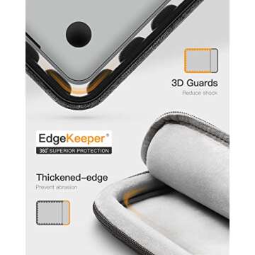 Inateck 360° Protection Laptop Bag with Accessory Bag, Compatible with 13-inch MacBook Air/Pro M3 M2 M1 2016-2024, Black Gray