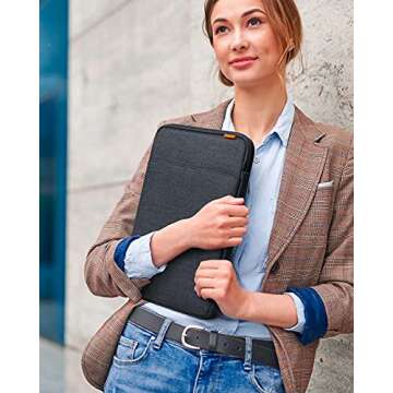 Inateck 360° Protection Laptop Bag with Accessory Bag, Compatible with 13-inch MacBook Air/Pro M3 M2 M1 2016-2024, Black Gray