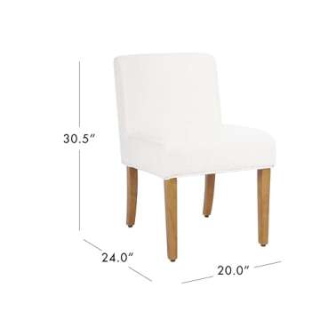 HomePop Home Decor | Upholstered Dining Chairs with Low Back |Decorative Home Furniture, Cream Boucle (Single Pack)