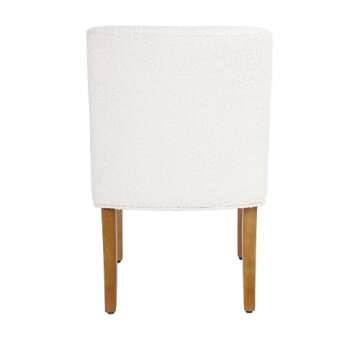 HomePop Home Decor | Upholstered Dining Chairs with Low Back |Decorative Home Furniture, Cream Boucle (Single Pack)