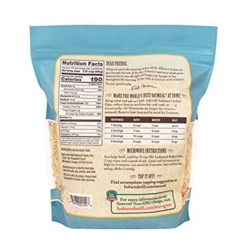 Bob's Red Mill Old Fashioned Regular Rolled Oats, 32 Ounce (Pack of 4)