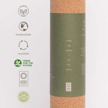 Ananday Premium Cork Yoga Mat - Sustainable, Non-Toxic & PVC-Free, Non-Slip, Perfect for Hot Yoga, Pilates & Exercise - Cushioned for Superior Comfort & Support