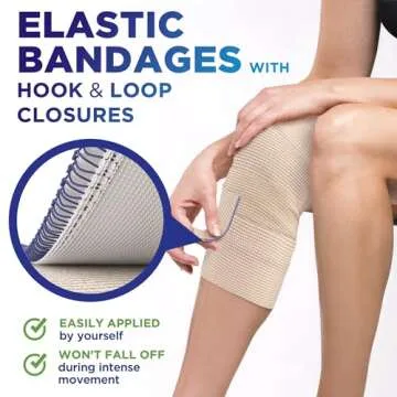 Premium Elastic Bandage Wraps - 2pk of 4" Reusable Compression Wraps