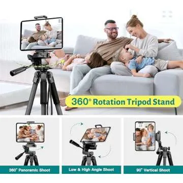 JOILCAN Phone Tripod, 67" Camera Tripod Stand for iPhone iPad, Professional Aluminum Tripod with Wireless Remote Carry Bag, Travel Tripod for Cellphone Photo Video Recording Vlog