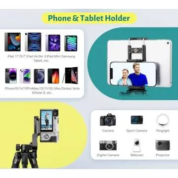 JOILCAN Phone Tripod, 67" Camera Tripod Stand for iPhone iPad, Professional Aluminum Tripod with Wireless Remote Carry Bag, Travel Tripod for Cellphone Photo Video Recording Vlog