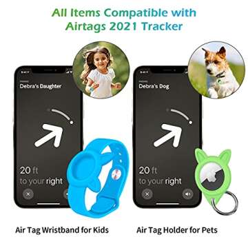 [2 Pack] Air Tag Wristbands + Silicone Cases Holder for Airtags 2021 Tracker, Airtag Watch Band for ...