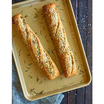 Nordic Ware Aluminum Nonstick, 15.125 x 10.625 44850 Naturals Non-Stick Jelly Roll Baking Sheet Rust...