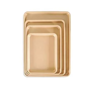 Nordic Ware Aluminum Nonstick, 15.125 x 10.625 44850 Naturals Non-Stick Jelly Roll Baking Sheet Rustproof Aluminium Tray, Gold