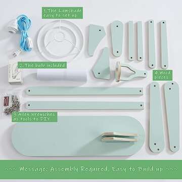 HROOME Unique Mini Wood Floor Lamp for Living Room Bedroom Office Farmhouse - Cute Corner Decorative Reading Standing Light Creative Swing Arm Arc Design Gift for Kids Room (Green Mini)