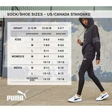 Puma Ankle-High Runner Socks 6-Pack for Women 9-11