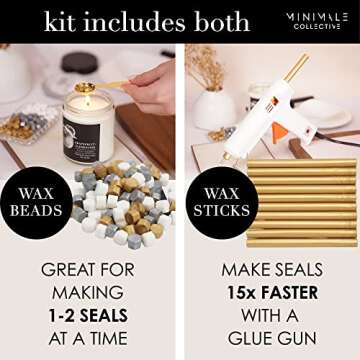 Luxury Wax Seal Kit - Brass Handle & Adhesive Wax Sticks