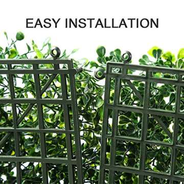 Sunnyglade 12 Pieces 20"x 20" Artificial Boxwood Panels Topiary Hedge Plant, Privacy Hedge Screen Su...