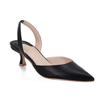 Juliet Holy Women’s Pumps - Pointed Toe Slip-on Slingback Classic Kitten Heels