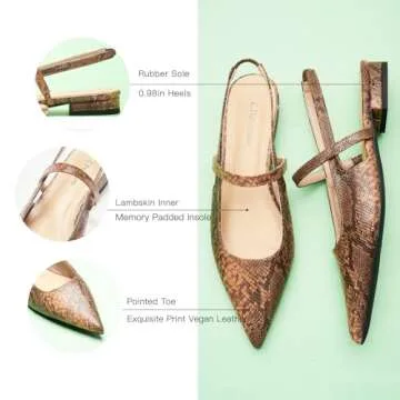 C.Paravano Stylish Snake-Print Women's Flats - Comfort & Elegance