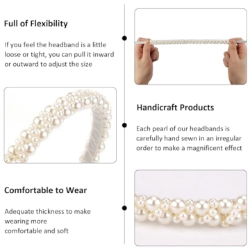 Elegant Hapdoo Pearl Headbands for Women and Girls