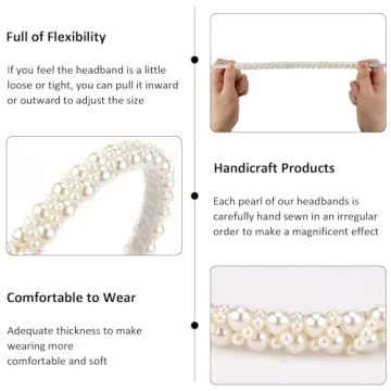 Elegant Hapdoo Pearl Headbands for Women and Girls