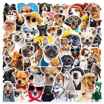 Aigemumy 50 PCS Funny Dog Stickers Cute Animal Sticker for Journaling Laptop Scrapbook Water Bottles...