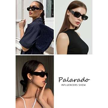 Palarado Trendy Fashion Sunglasses Women Men Rectangle 90s Vintage Retro 2000s 70s Square Shades Coo...