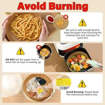 Air Fryer Paper Liners - 100 Pcs Non-Stick Oil Resistant Liners for Easy Cooking Cleanup