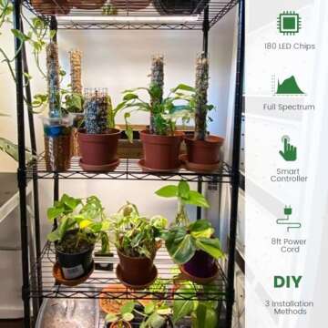 Kullsinss LED Grow Light Strip - 180 LEDs Full Spectrum Plant Light for Growing Indoor Plants