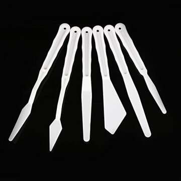 Daycount 6Pcs Plastic Spatula Palette Knife Painting Mixing Scraper Set Spatula Knives for Artist Oi...