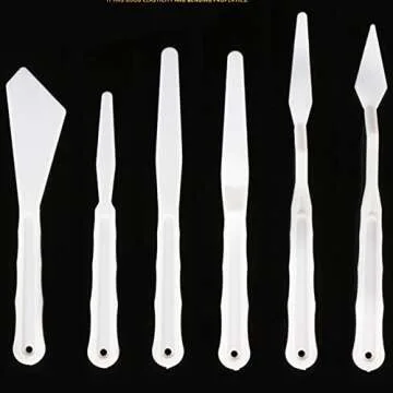 Daycount 6Pcs Plastic Spatula Palette Knife Painting Mixing Scraper Set Spatula Knives for Artist Oil Painting Tools Painting