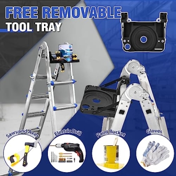 HBTower 14 Ft Multi-Position Ladder, Safe & Versatile