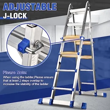 HBTower 14 Ft Multi-Position Ladder, Safe & Versatile