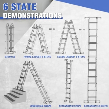 HBTower 14 Ft Multi-Position Ladder, Safe & Versatile